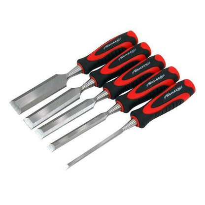 Wood Chisel Set - 5 Piece - Steel Blade Grips