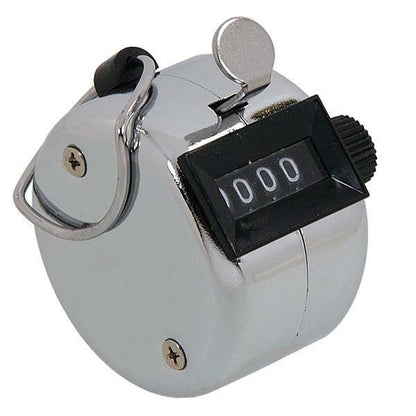 4 Digit Hand Held Mechanical Tally Counter + Thumb Ring