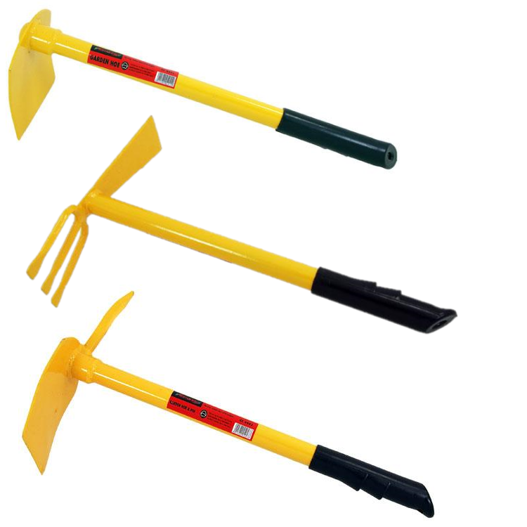 3pc Garden Hoe Set - Yellow With Black Handle