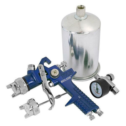 Hvlp Spray Gun Gun Kit With Regulator 1.4 & 2.0mm nozzles 1000ml cup