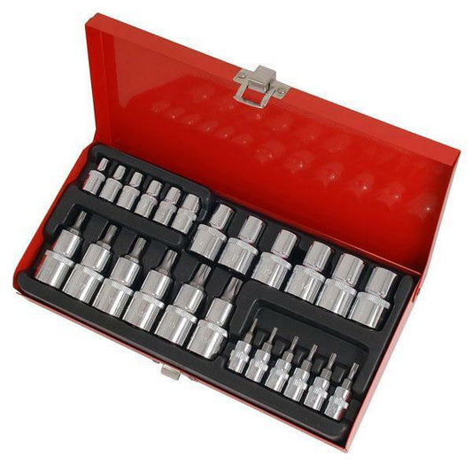 25 Piece Star Socket and Bit Set 1/4" & 1/2" Drive