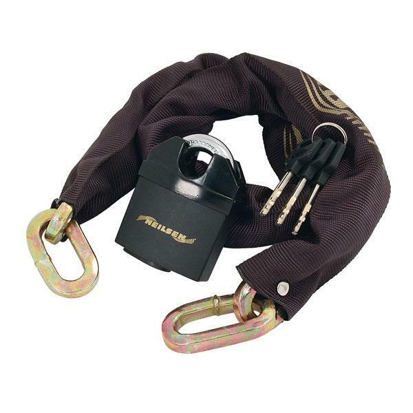 65mm Heavy Duty Padlock on 10mm x 1.8M Chain Motorbike