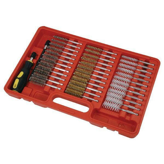 38pc Brass, Nylon & Steel Brush Set - 1/4" Hex Shaft