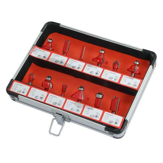 Router Bit Set - 12 Piece 1/4 Shank Woodworkers Router