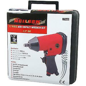 17pc Heavy Duty 1/2" Inch Air Impact Wrench Gun 9 - 27mm Sockets Set