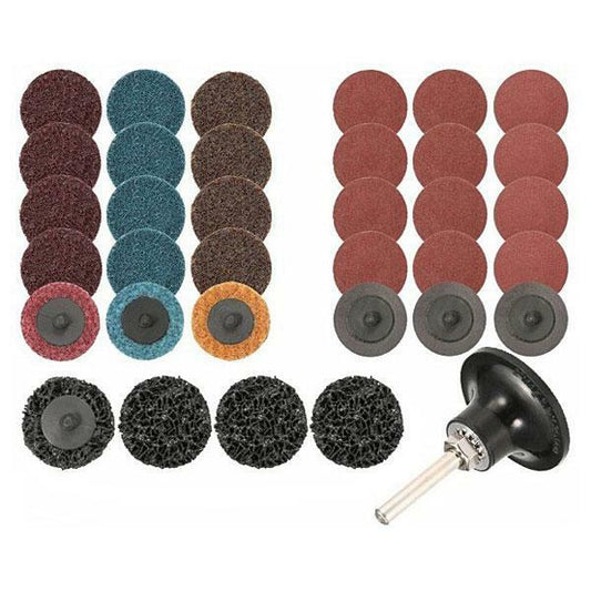 35pc Sanding Disc Set. Fine Medium Coarse, 60 80 100 Grit Discs