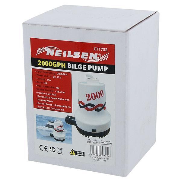 12V Submersible Water Pump / Bilge Pump - 2000gph