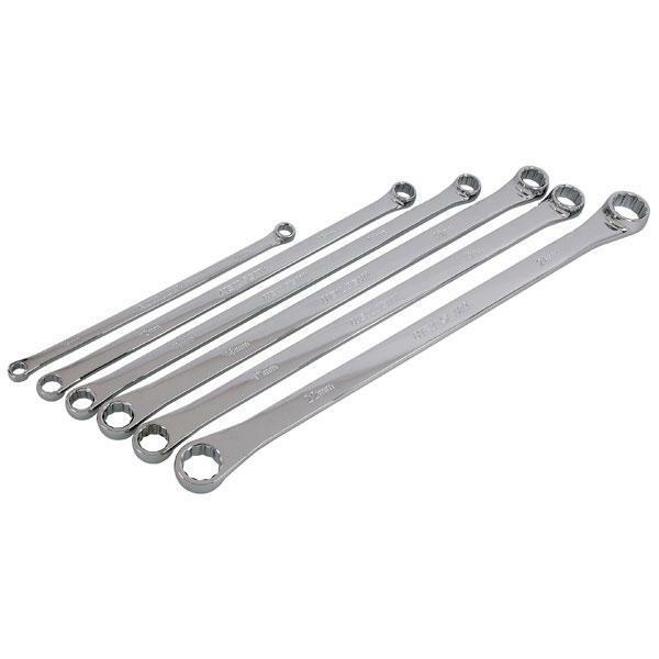 6PC Extra Long Metric Double Ring Aviation Spanner Set 8-24mm