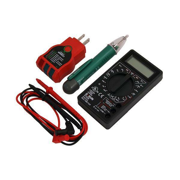 3 Pieces Electrical Multimeter Socket Tester Kit