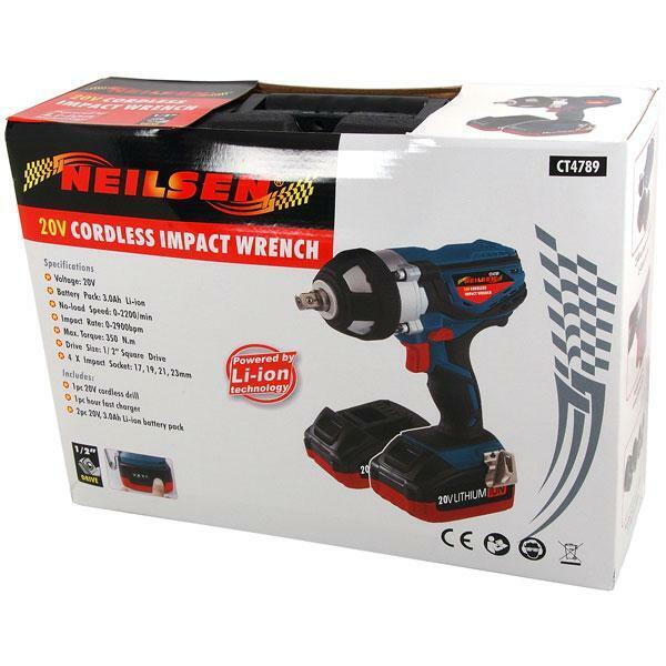 20 volt 1/2" Dr cordless 350Nm Torque Impact Wrench