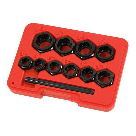 Bolt Extractor Set, Shallow Profile, 9mm - 19mm, 11pcs