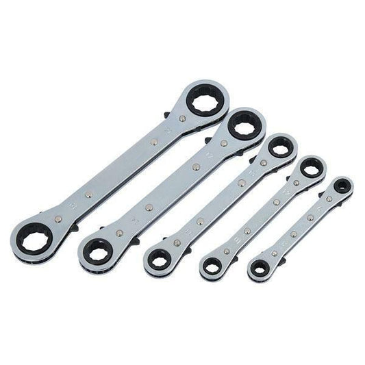 Ratchet Wrench Spanner Set - 5 Piece / Metric