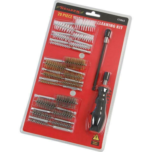 20pc Wire Brush Cleaning Kit Spiral Wire Brush Set