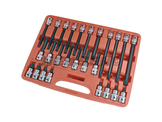 26pc 1/2" Inch Multi Spline Bit Socket Set M5-M16 55-200mm