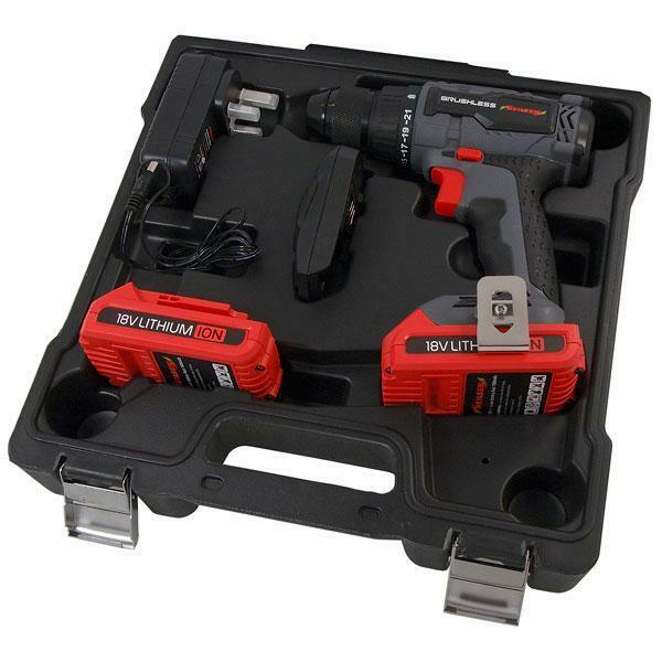 18v Brushless Motor Cordless Drill. 2 Batteries