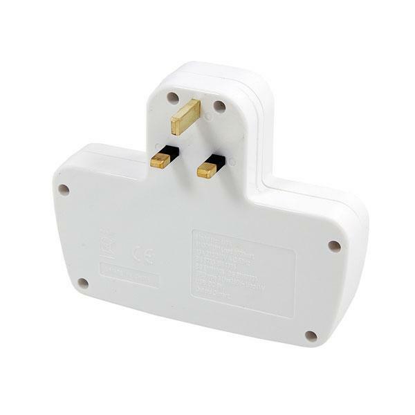 BS 2 Way Plug Splitter Socket With 2 USB Charging Ports