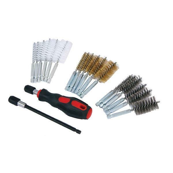 20pc Wire Brush Cleaning Kit Spiral Wire Brush Set