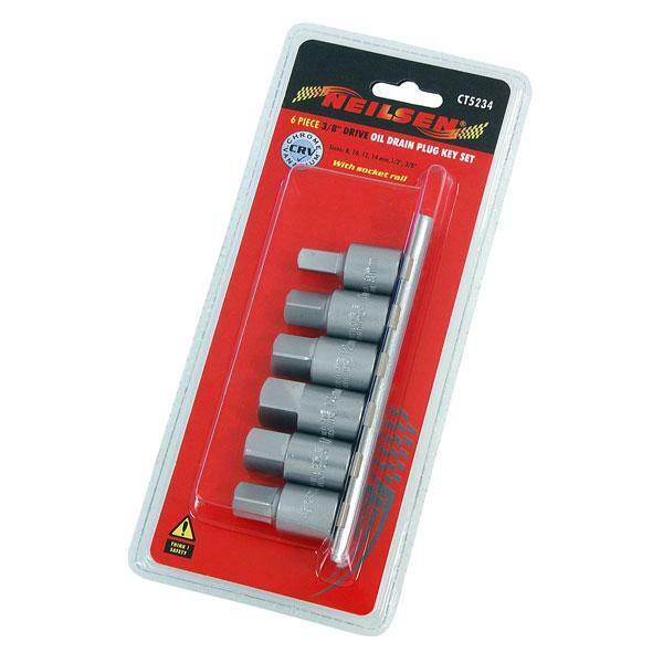 6pc 3/8" Dr. Oil Drain Plug Key Set