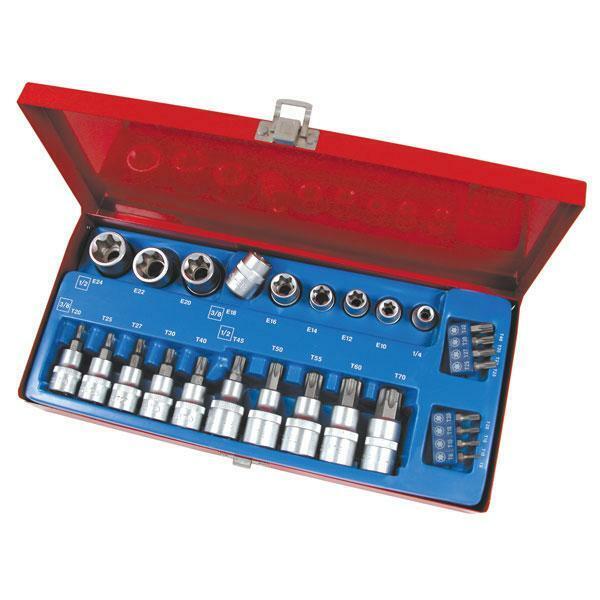 Star Socket and Bit Set - 27 Piece 3/8 and 1/2 Drive