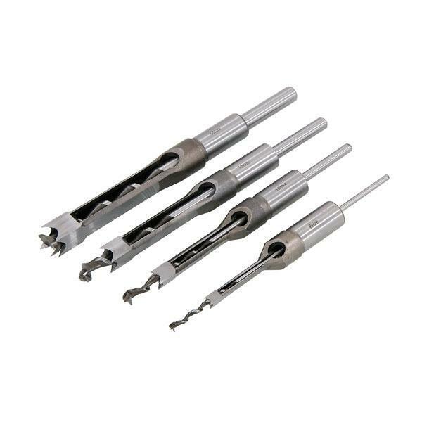 4pc Wood Square Woodwork Auger Mortice Drill Bit Set 6mm 10mm 13mm 16mm