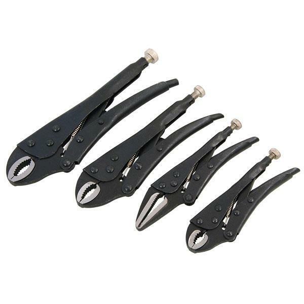 Locking Pliers - 4 Piece Set - Heavy Duty Grip Wrench