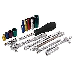 40pc Standard & Deep Socket Tool Set 1/4" Drive Extension T Bar