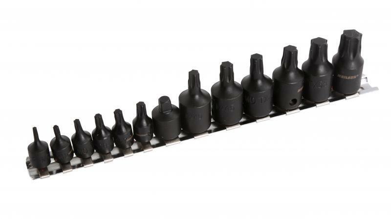 13pc Male T Type Bit Star Socket Set T8 - T60 1/4" 3/8"