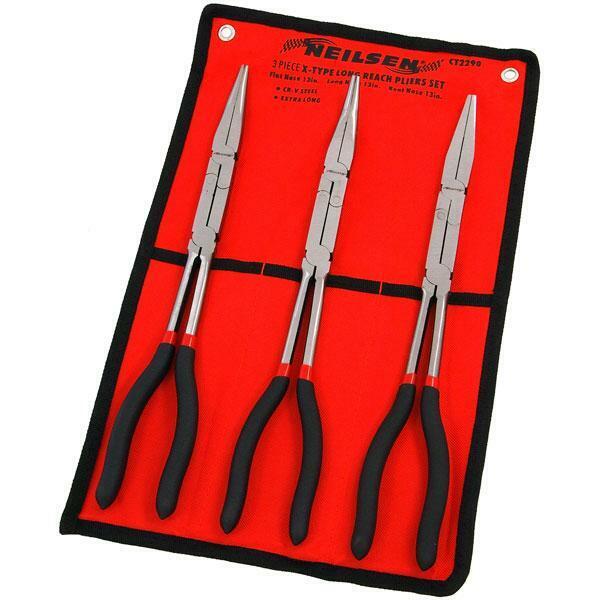 3 Piece X Type Long Reach Pliers Long Flat Bent