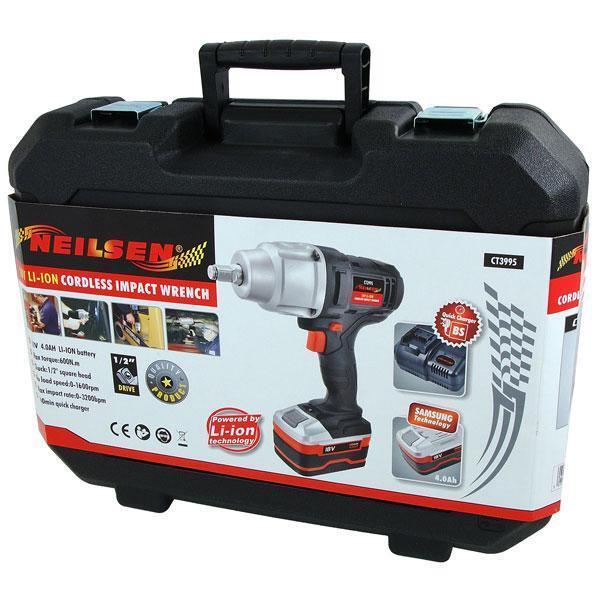 18v Li-Ion Impact Wrench 600NM 1/2" Drive Fast Charger