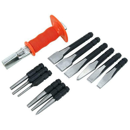 13Pc Punch & Chisel Set Flat Cape Chisels Pin Centre Punches