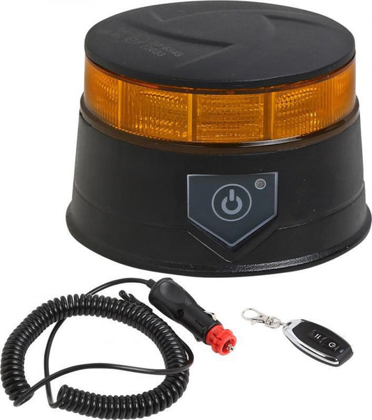 R65 Micro Magnetic Amber Led Beacon/Warning Light 12/24v +remote