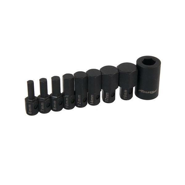 9 piece 1/2 inch Metric Hex Bit Set