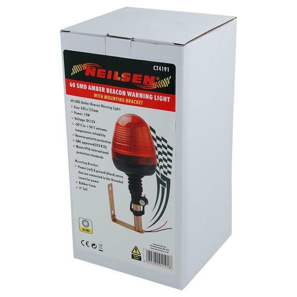 60 Smd Amber Beacon Warning Light & Mounting Bracket