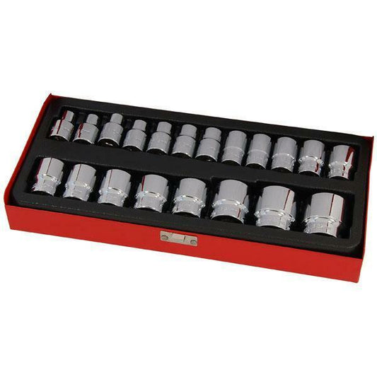 1/2 Inch Drive Socket Set 6 Point 21 Piece 8-32 mm