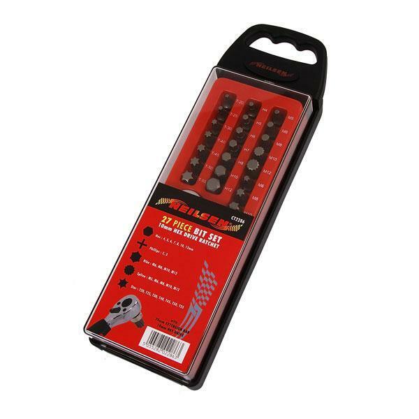 Ratchet Bit Set 27pcs In Plastic Case Allen Hex Spline