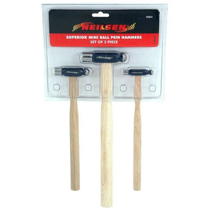 3pc Superior Mini Ball-pein Hammer Set 30, 60 & 110 g