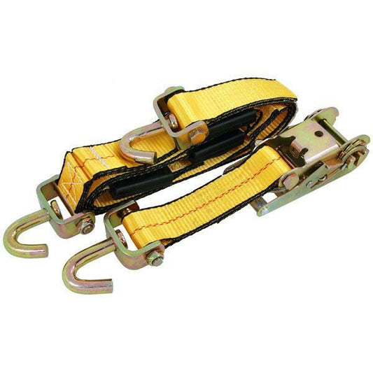 Car Hauler Strap & Ratchet with Swivel J Hooks