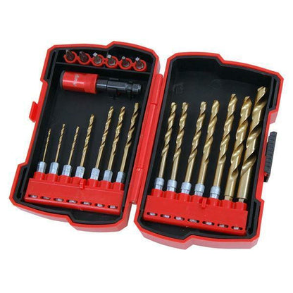 21pc Titanium Twist 1/4" Hex Shank Boxed Drill/ Bit Set