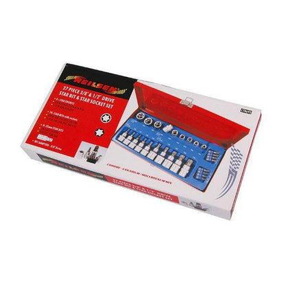 Star Socket and Bit Set - 27 Piece 3/8 and 1/2 Drive