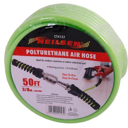 Polyurethane Air Hose 50ft 3/8" 10x14mm 116 PSI 8 Bar