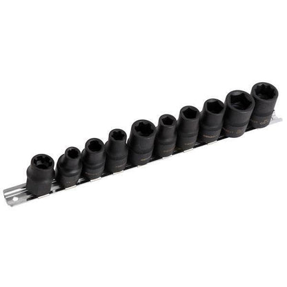 10pc 1/2" Dr. Specialist Automotive Impact Socket Set