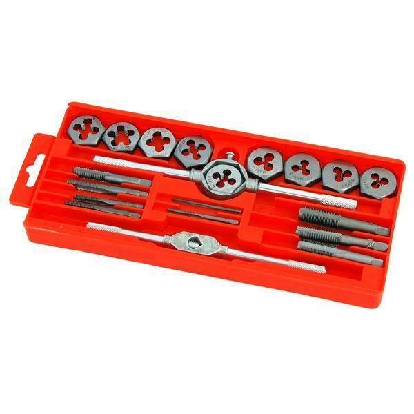 20 Piece Tap and Die Set Wrench Cuts Automotive