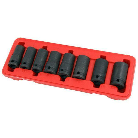 1/2" Drive Lug Nut Driver Wheel Lock Remover 8pc Socket Set Thin Wall