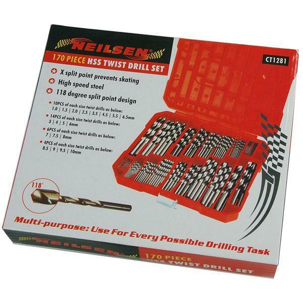 Drill Bit Set - 170 piece HSS Twist 1 mm up to 10 mm