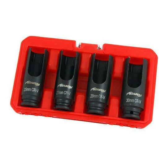 1/2" Drive Injector Socket Set. 4pcs: 25, 27, 29 & 30mm