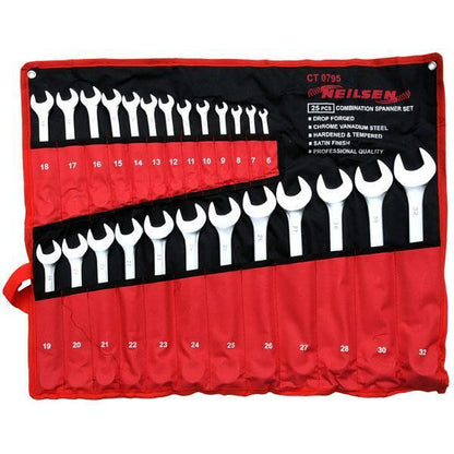 Spanner Set - 25 Piece / Satin Finish / Heavy Duty