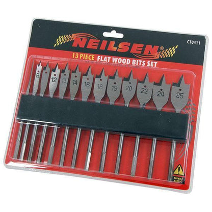 13 Piece Titanium Wood Drill Bit Set Spade Hole Cutter