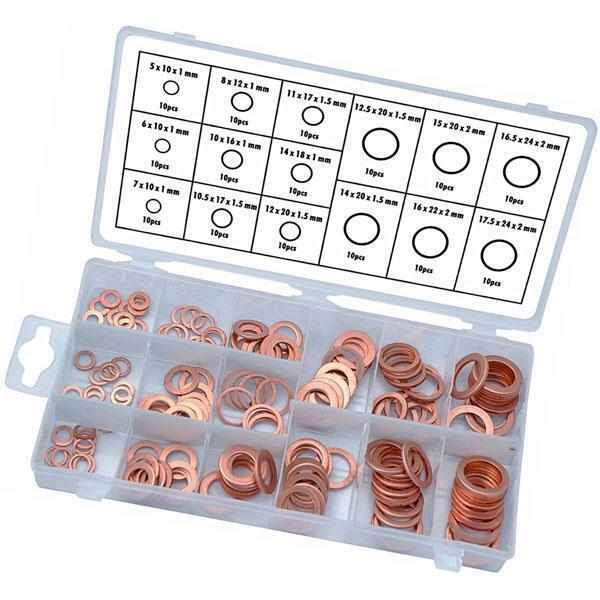 Copper Oil Drain Plug Washer O-ring Assortment