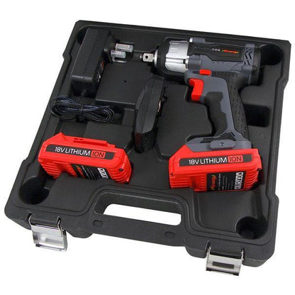 Cordless Impact Gun Wrench 350Nm 2 Batteries 18v Li-ion