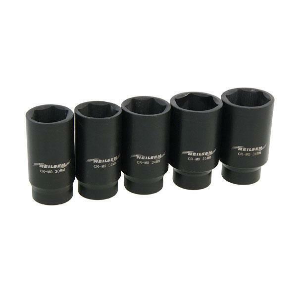 Socket Set - 5 piece 1/2 inch drive For Hub Nuts